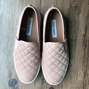 Steve Madden Blush Quilted Slip-Ons